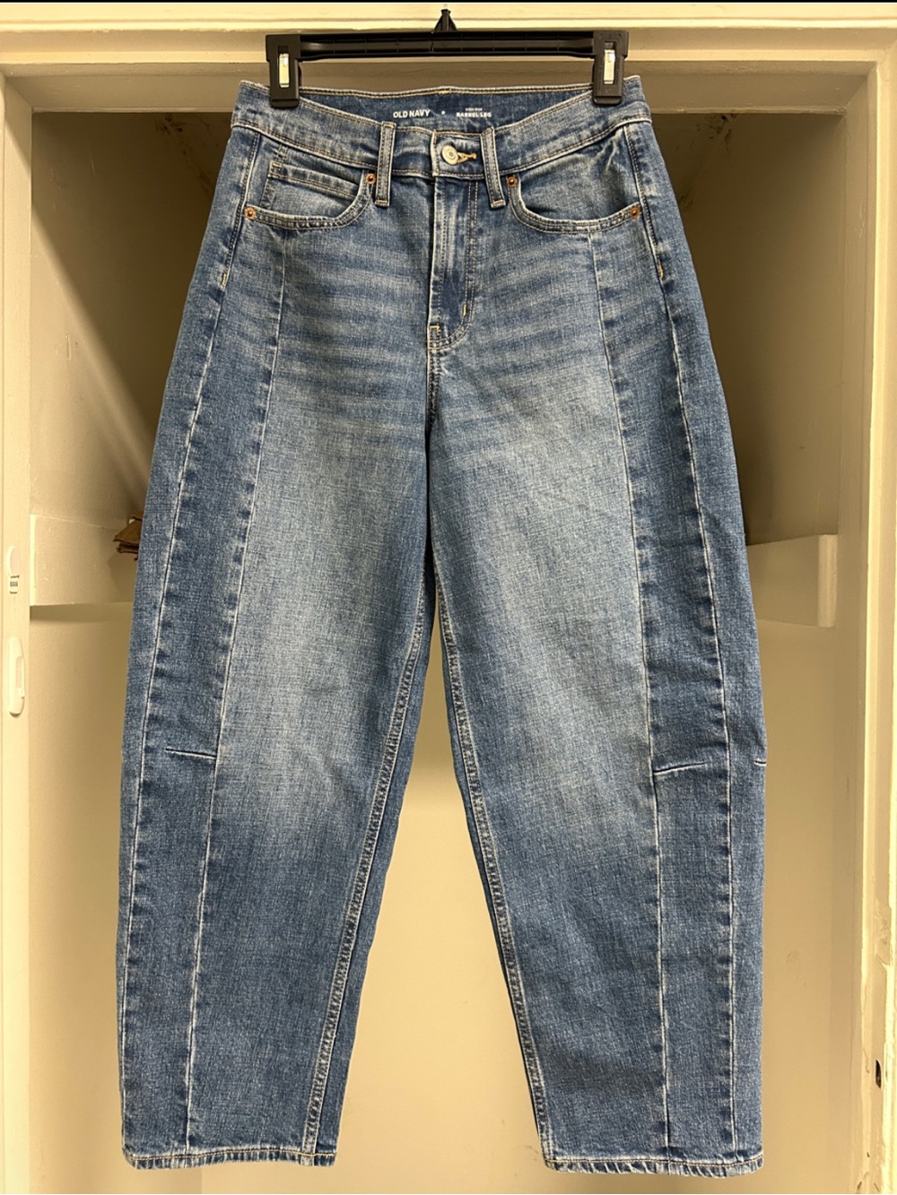 OLD NAVY HIGH RISE BARREL LEG JEANS WOMEN'S SIZE O